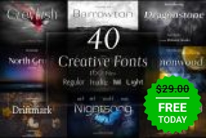 Download Free Giveaway Of The Day Free Licensed Software Daily 40 Creative Fonts PSD Mockup Template
